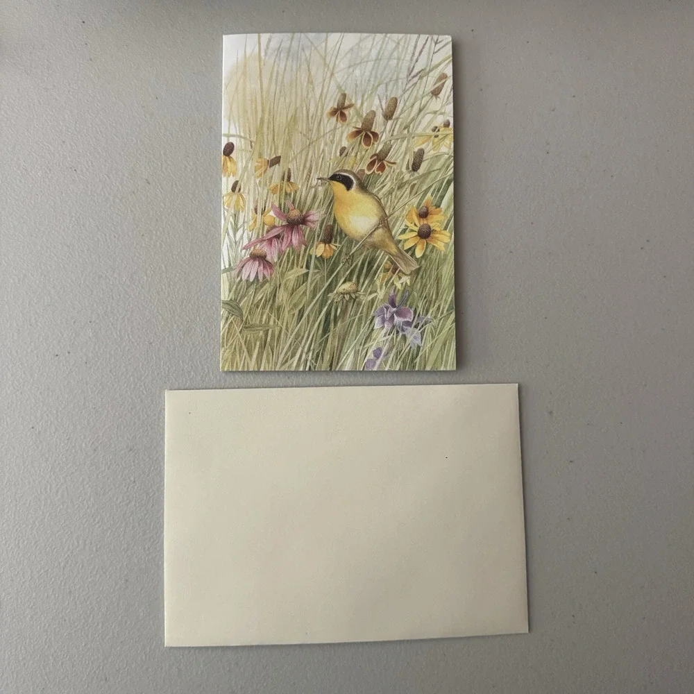 VTG Hallmark Marjolein Bastin 14 Note Cards Envelopes with Box Birds Wildflower